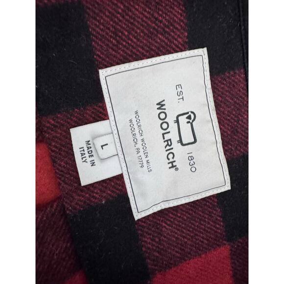 Woolrich Alaskan Melton Wool Overshirt Flannel Men’s Sz L Buffalo Plaid Shacket - Picture 11 of 16
